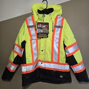 Work King S245 Hi Vis Safety Jacket Waterproof Fleece CSA ANSI Reflective XL
